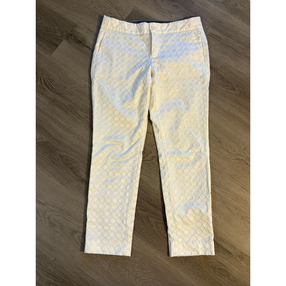 Banana Republic Hampton Fit white patterned textured‎ pants size 0